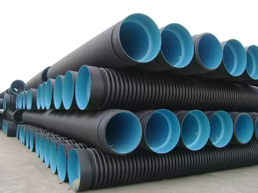 Large diameter corrugated double wall water drainage pipe